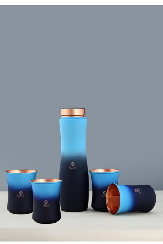 CURVE MULTISHADE BOTTLE WITH 4 GLASS- GIFT SET