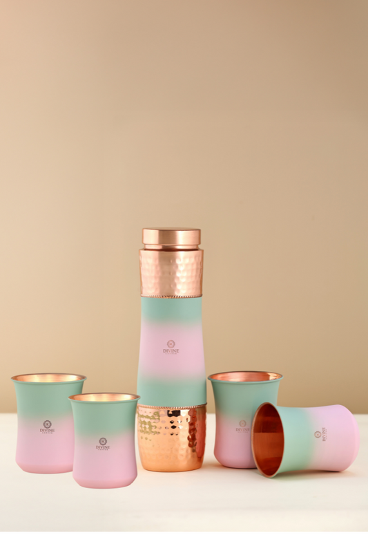 CURVE MULTISHADE BOTTLE WITH 4 GLASS -GIFT SET