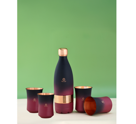 LOTUS MULTISHADE BOTTLE WITH 4 GLASS- GIFT SET