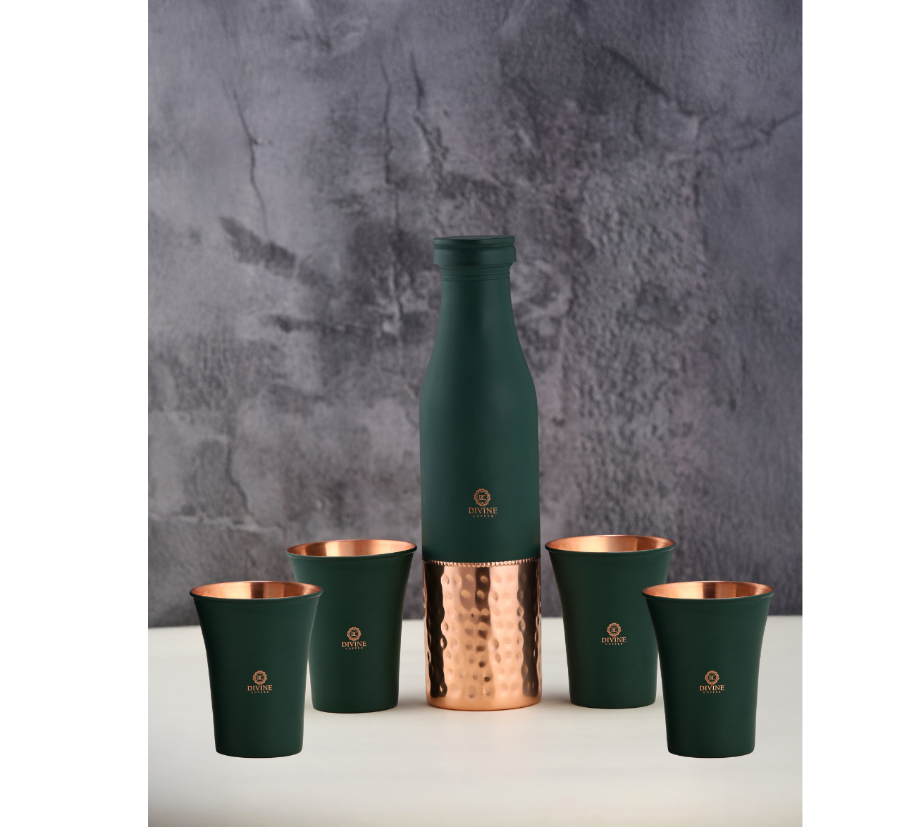 BMC HALF HMD VANTARA GREEN BOTTLE WITH 4 GLASS -GIFT SET
