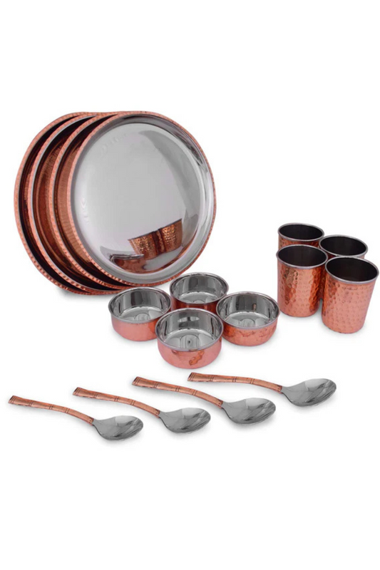 STEEL COPPER 16 PC'S DINNER SET