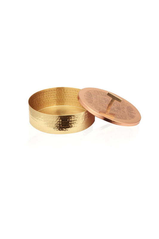 BRASS COPPER EMBOSSED CHAPATI HOLDER