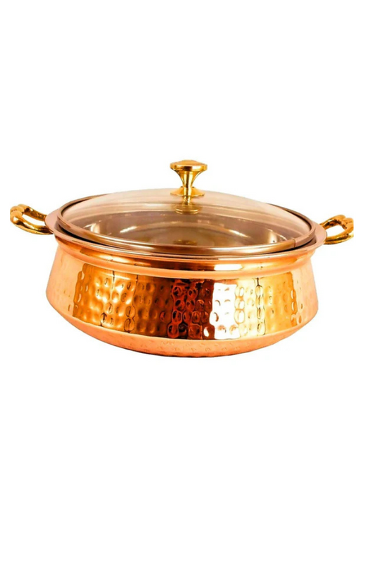 COPPER STEEL HANDI WITH LID