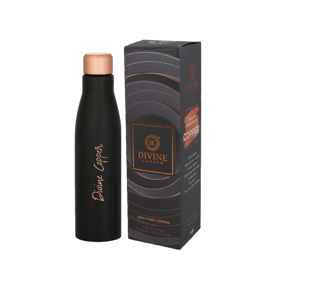 ALPHA Black -Pure copper Water Bottle