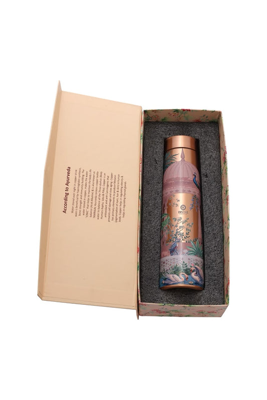 Ecalir - Indian Garden & Peocock Pure Copper Bottle Gift Set