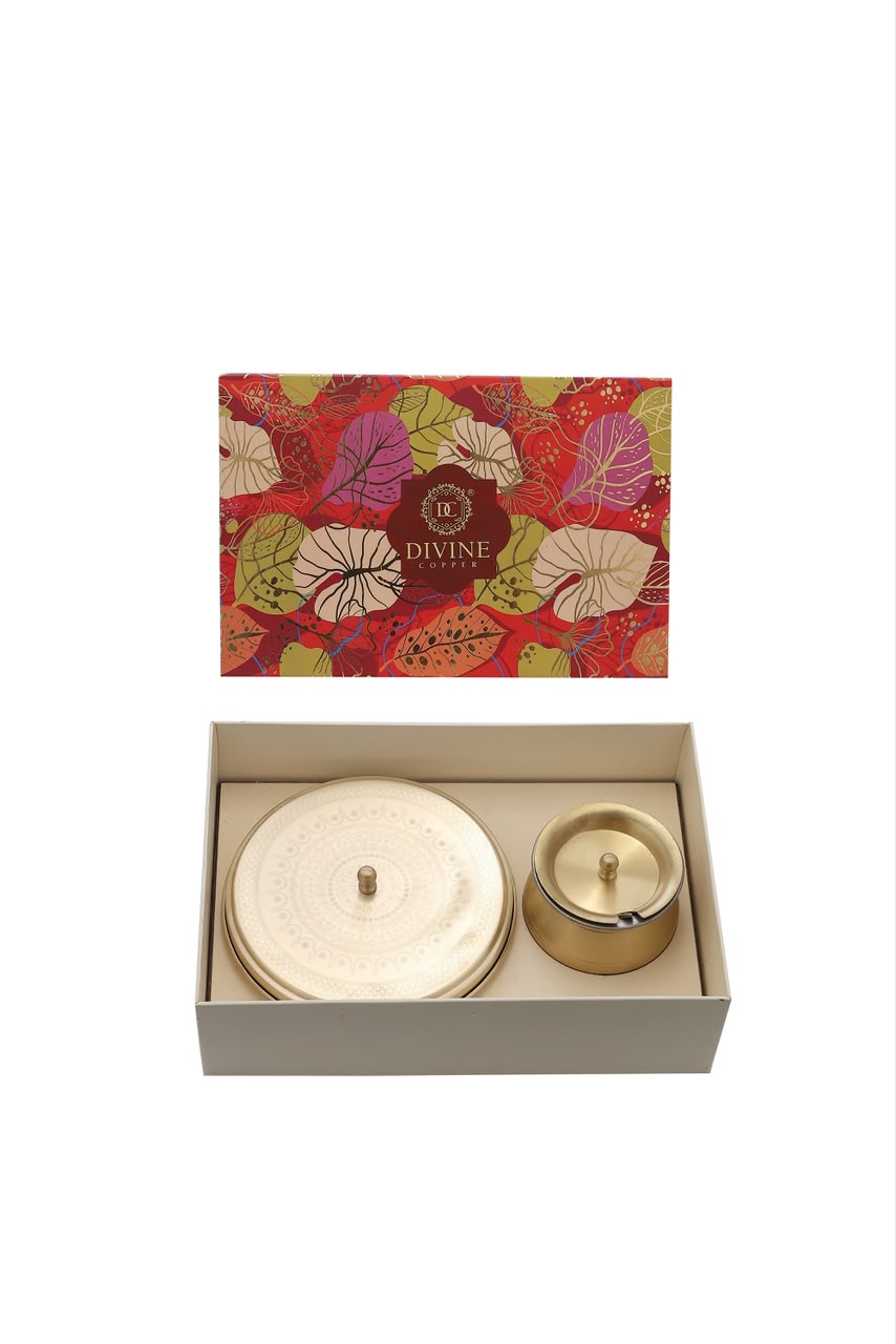 Brass Masala box & Ghee Pot Gift Combo