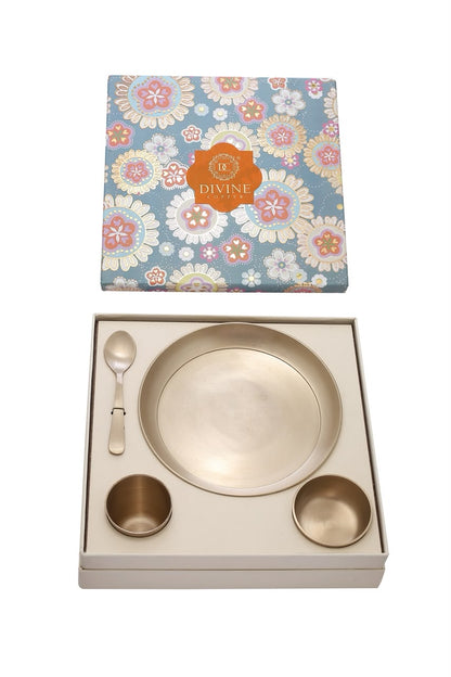 Baby bronze thali set 4 pcs