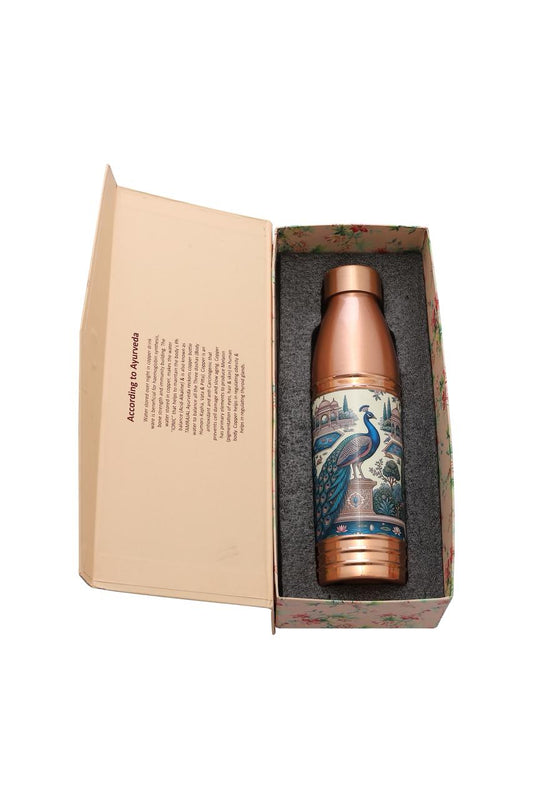 Yoga - Peocock Pure Copper Bottle Gift Set