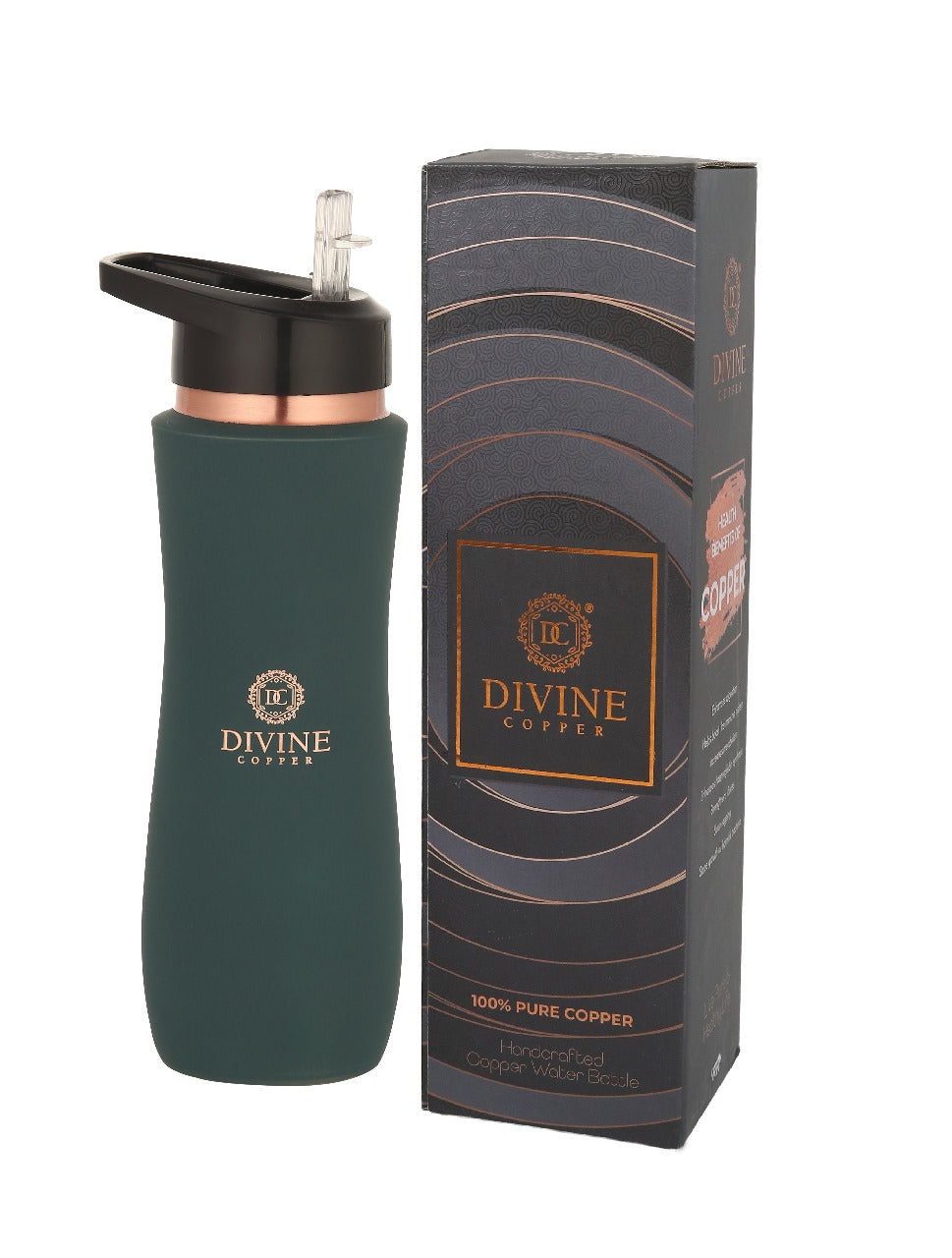 CURVE SIPPER- Green Pure Copper Bottle