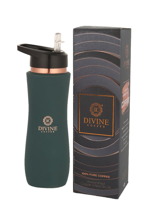 CURVE SIPPER- Green Pure Copper Bottle