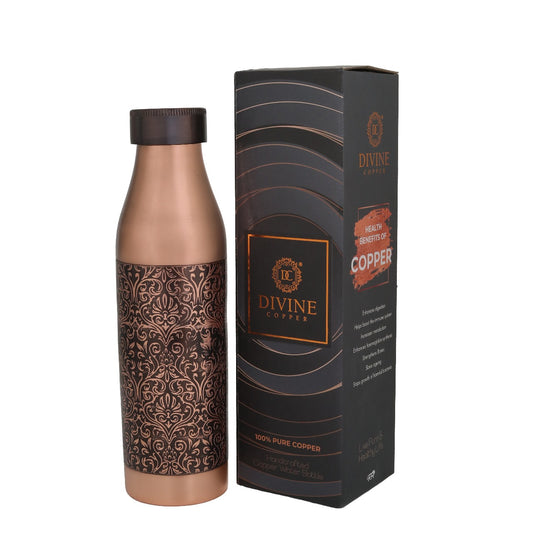 BMC Antique embossed -Pure copper water bottle