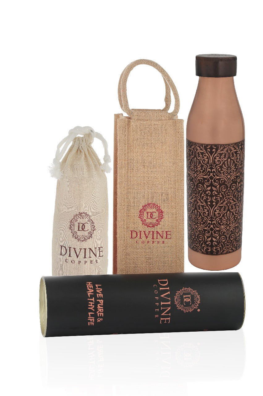 BMC Antique embossed -Pure copper water bottle