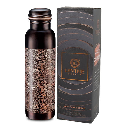 PIE- Antique embossed pure copper bottle