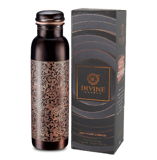 PIE- Antique embossed pure copper bottle