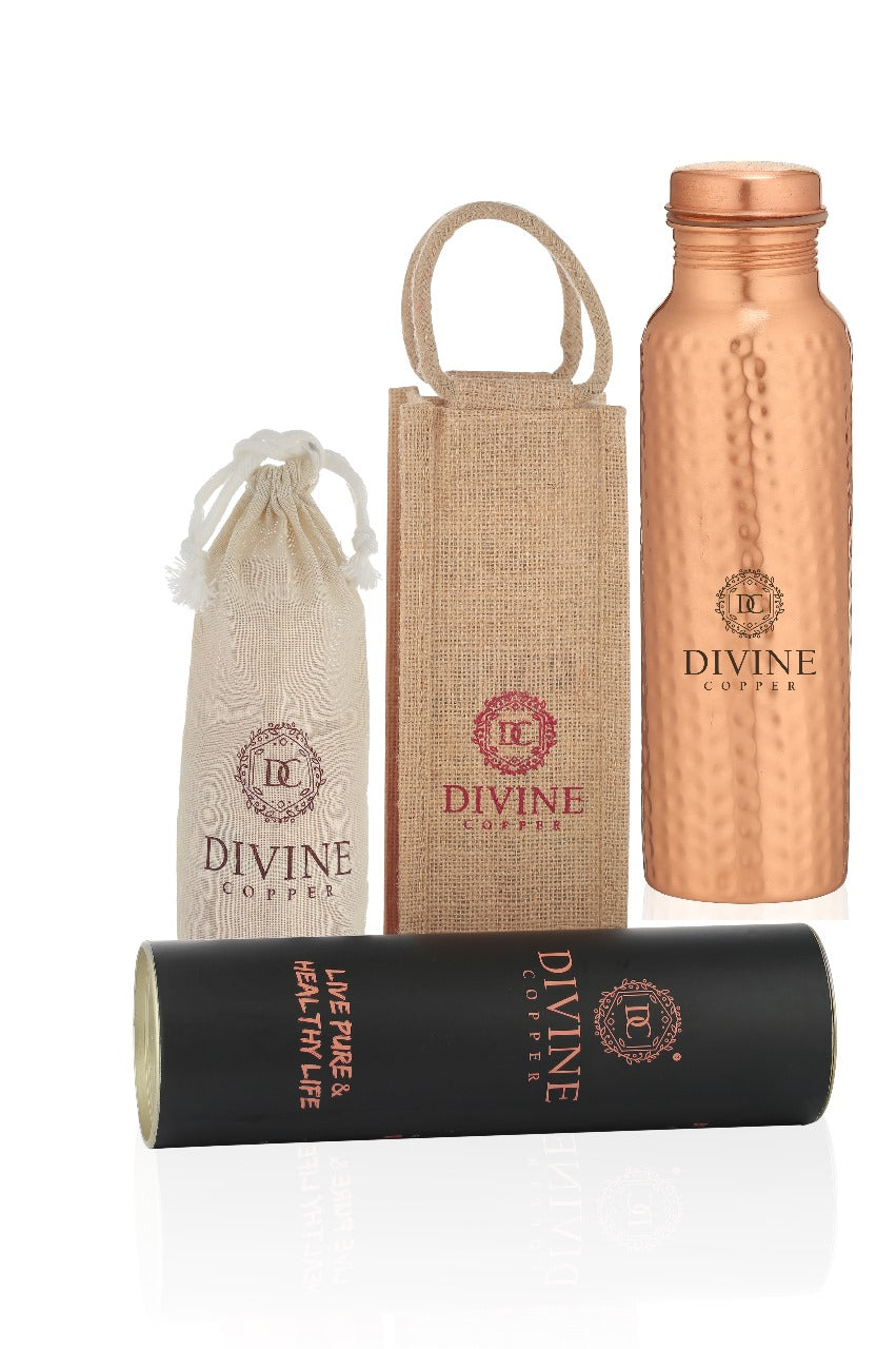 PIE - Hammered Pure  Copper Water Bottle