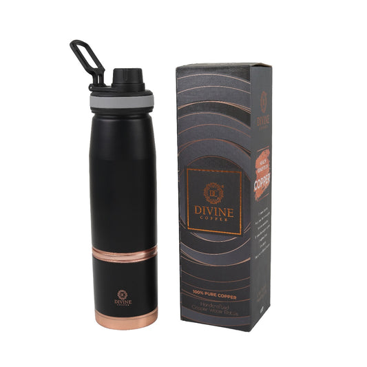 DOUGHNUT-BLACK Pure Copper Water Bottle