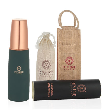 GLASS BOTTLE- Olive Pure Copper Water Bottle