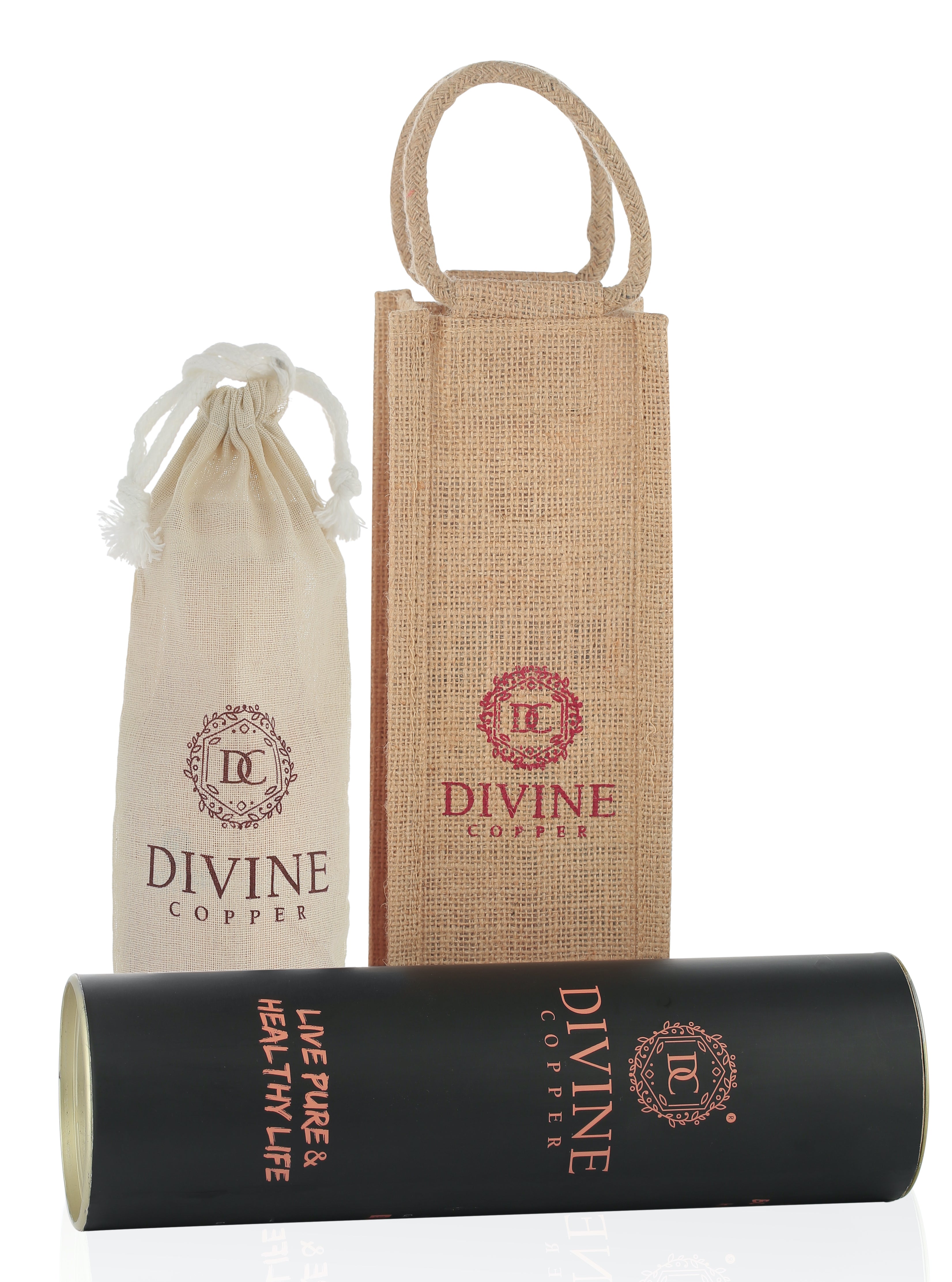 Bottle with tumbler 900ml+ 250ml with free Jute carry bag