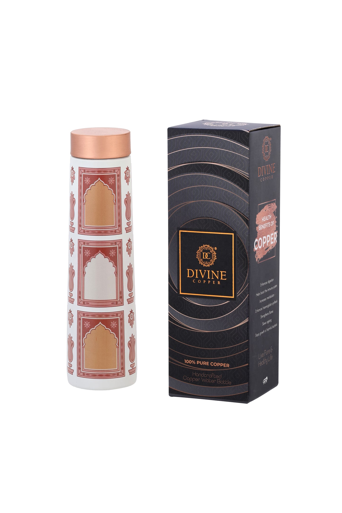 Eclair -  Indian Cultural Doors Pure Copper Bottle