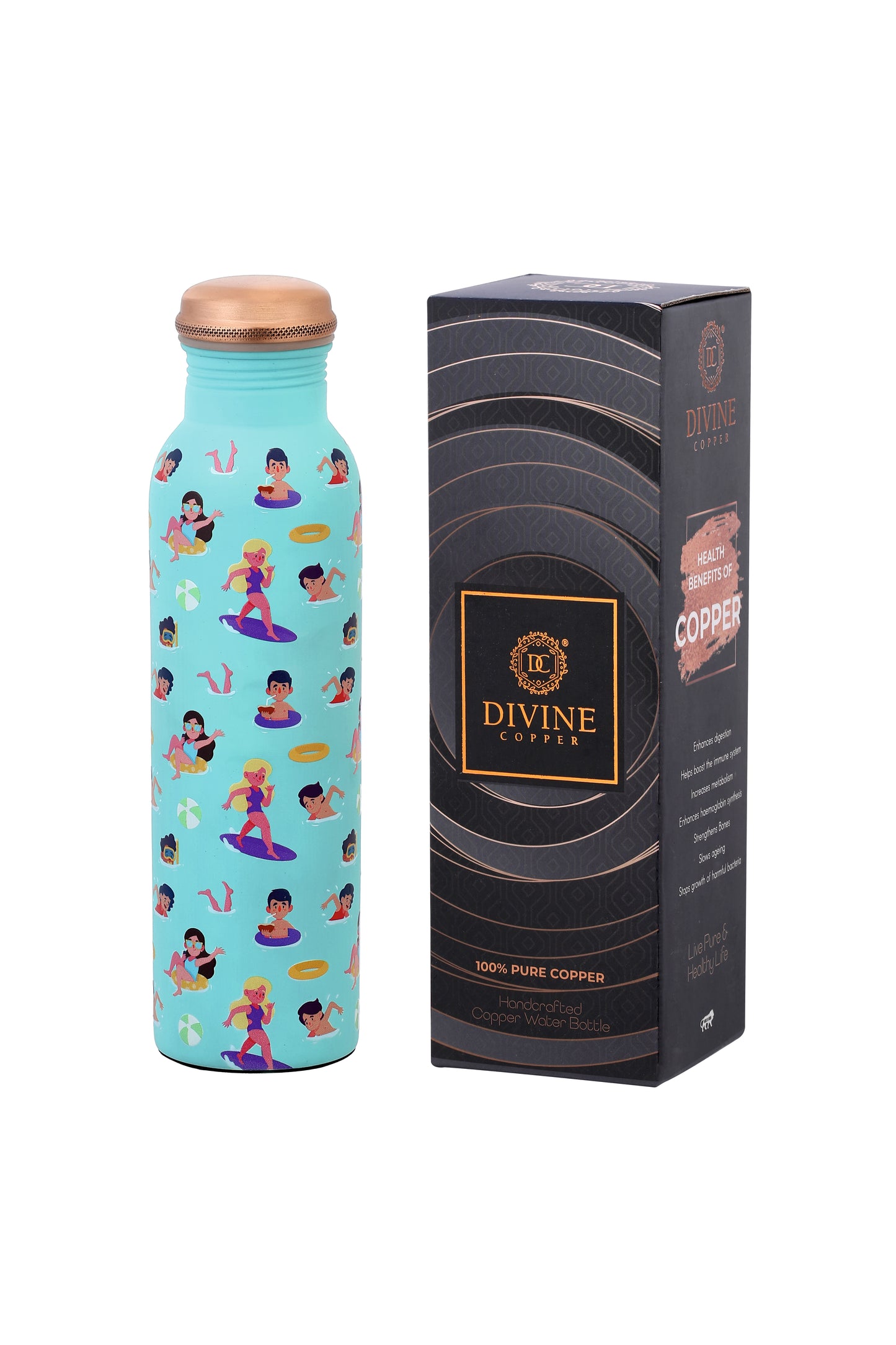 PIE -  Beach Print Pure Copper Bottle