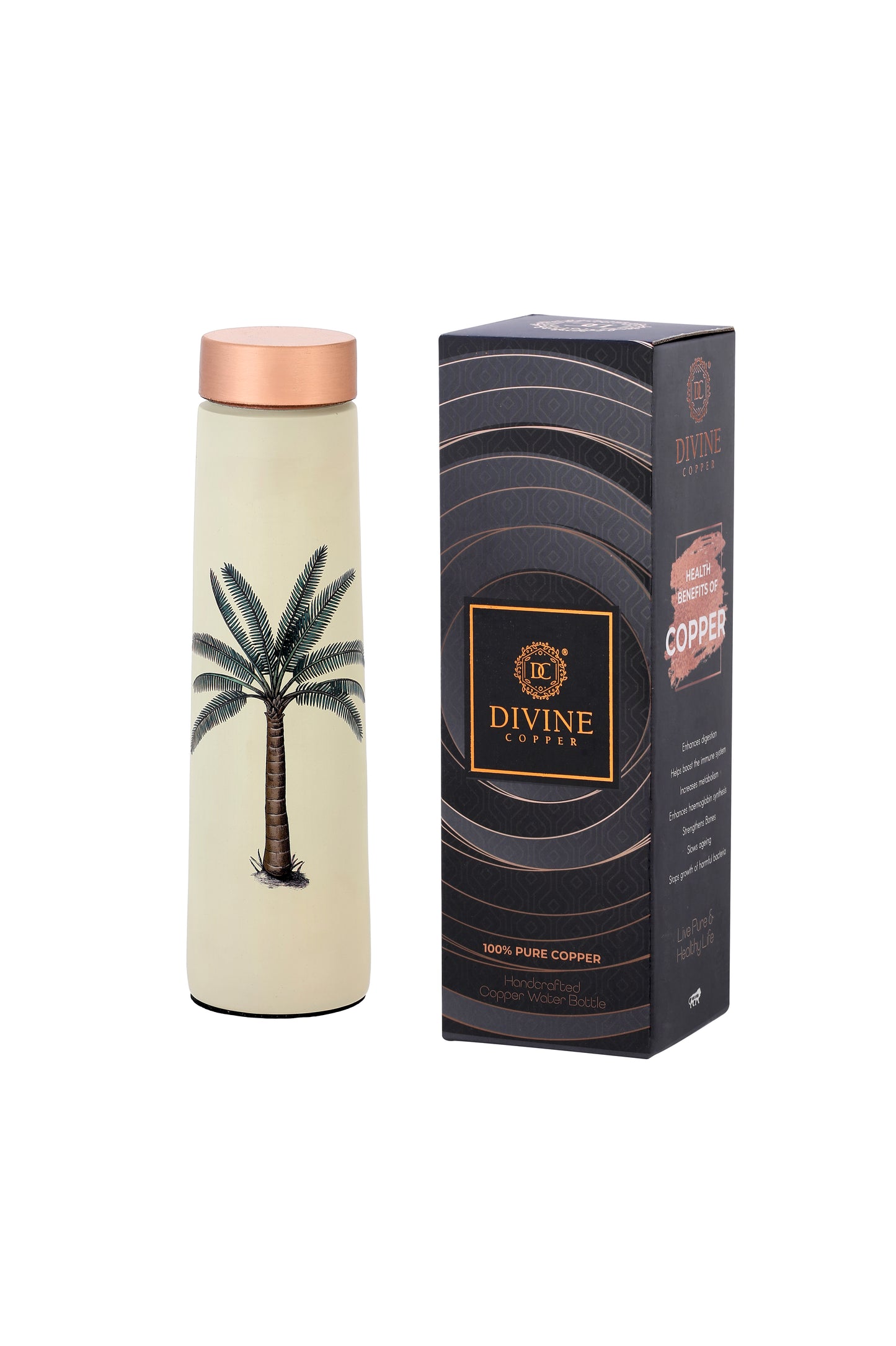 Eclair - Single Palm Tree Pure Copper Bottle