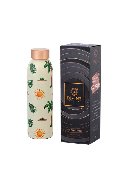 Oreo - Palm Tree With Sun Print Pure Copper Bottle