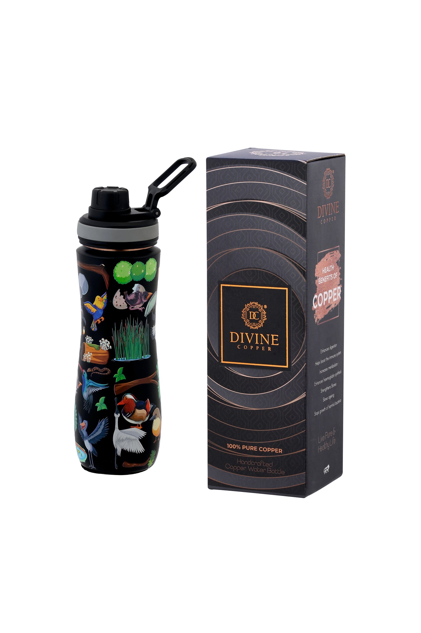 Sipper -  Animals Print Pure Copper Bottle