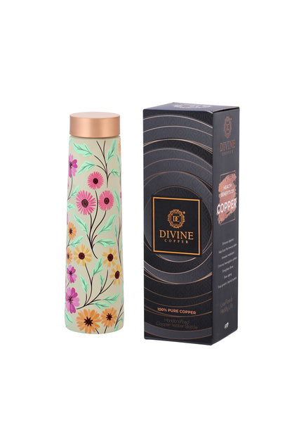 Eclair - Vintage Disty flower Pattern Pure Copper Bottle