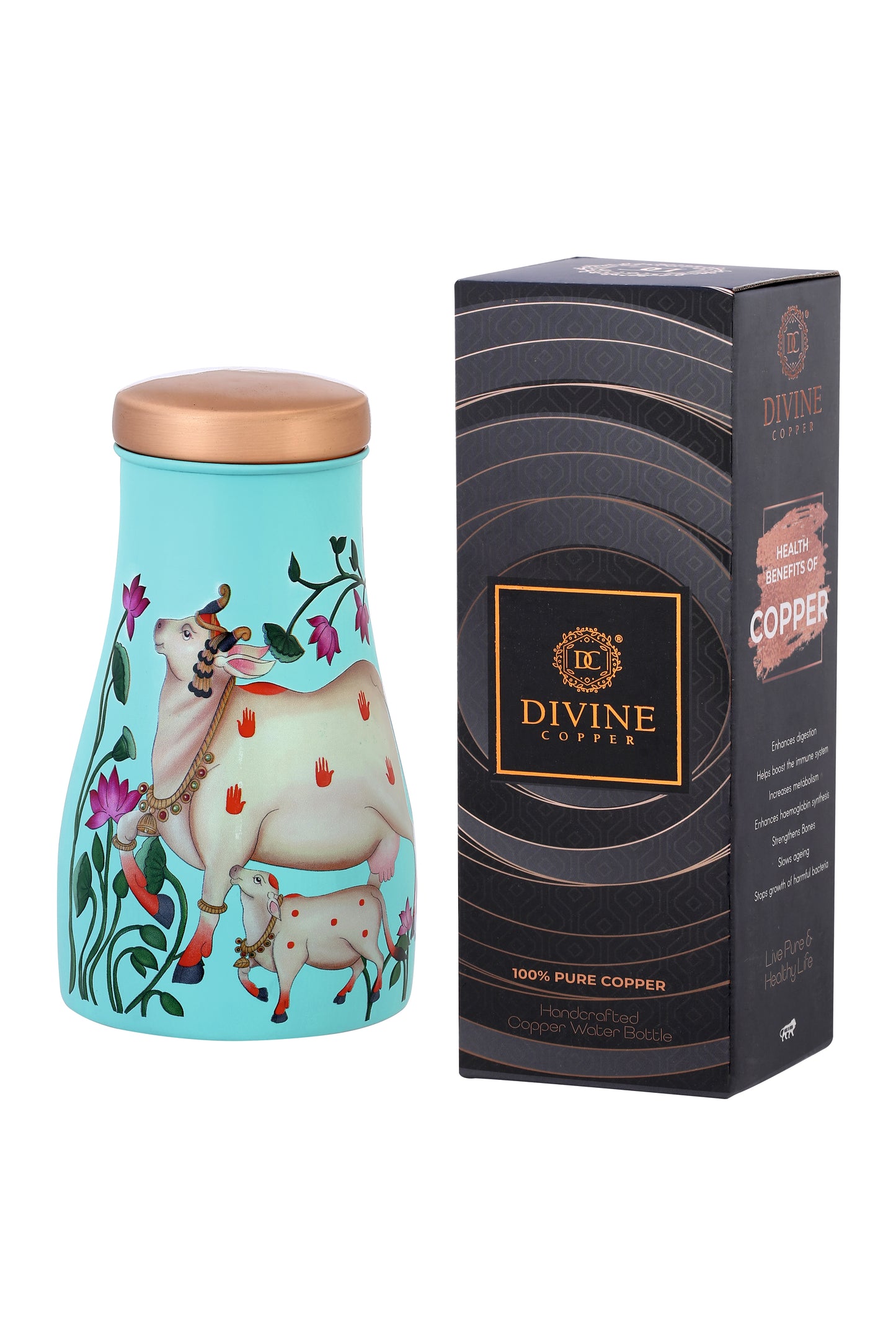 JAR - Nandi Cow Print Pure Copper Jar