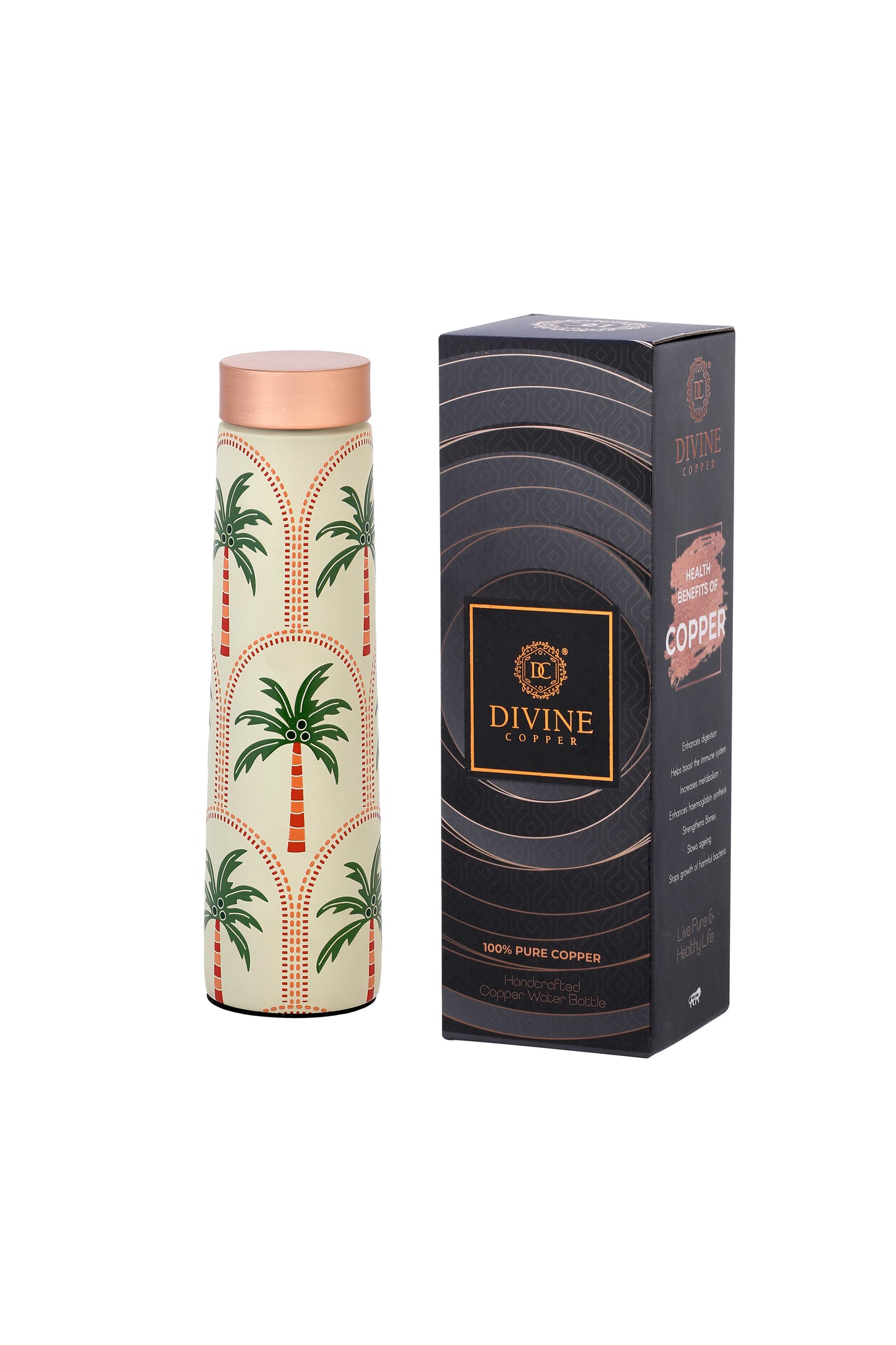Eclair - Palm Trees Pure Copper Bottle