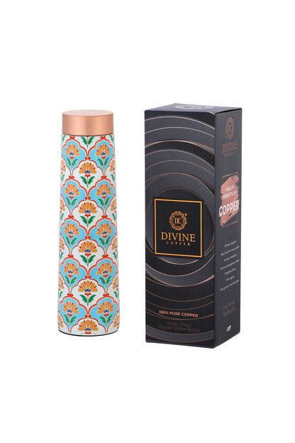 Eclair -  Vintage Flower Pattern Pure Copper Bottle