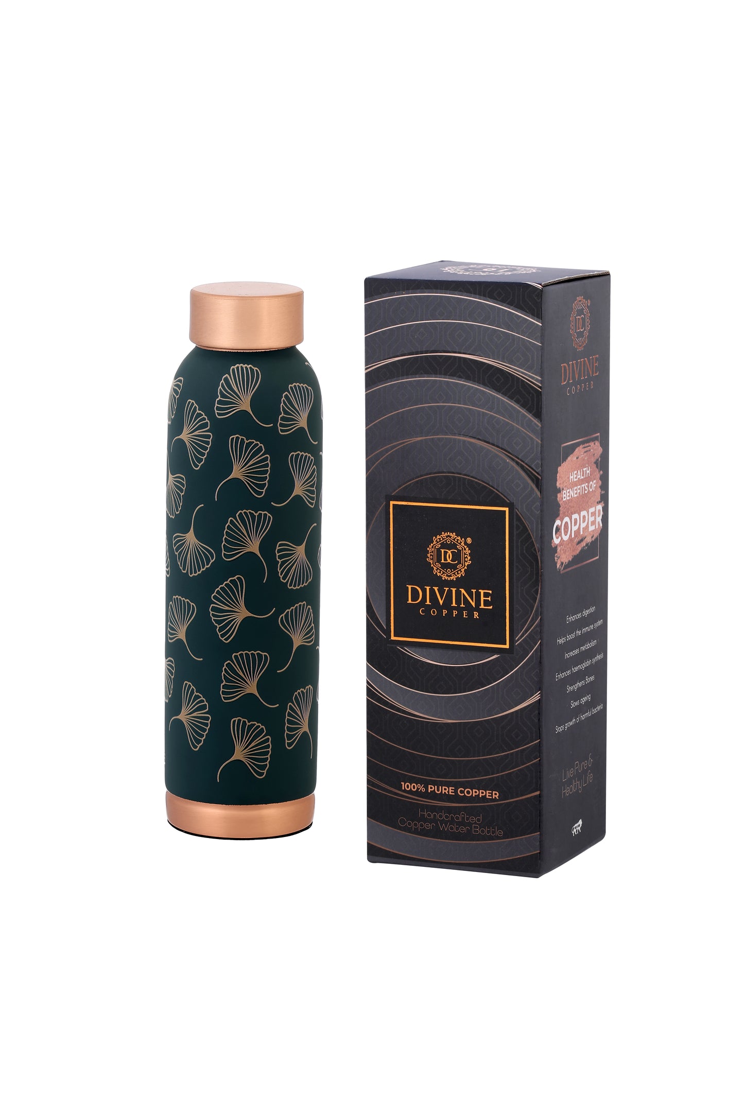 Oreo - Mashroom Print Pure Copper Bottle