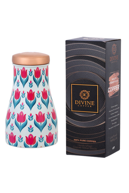 JAR - Pink Flower Print Pure Copper Jar