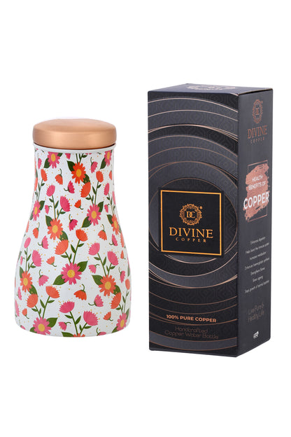JAR - Colourful Flower Print Pure Copper Jar
