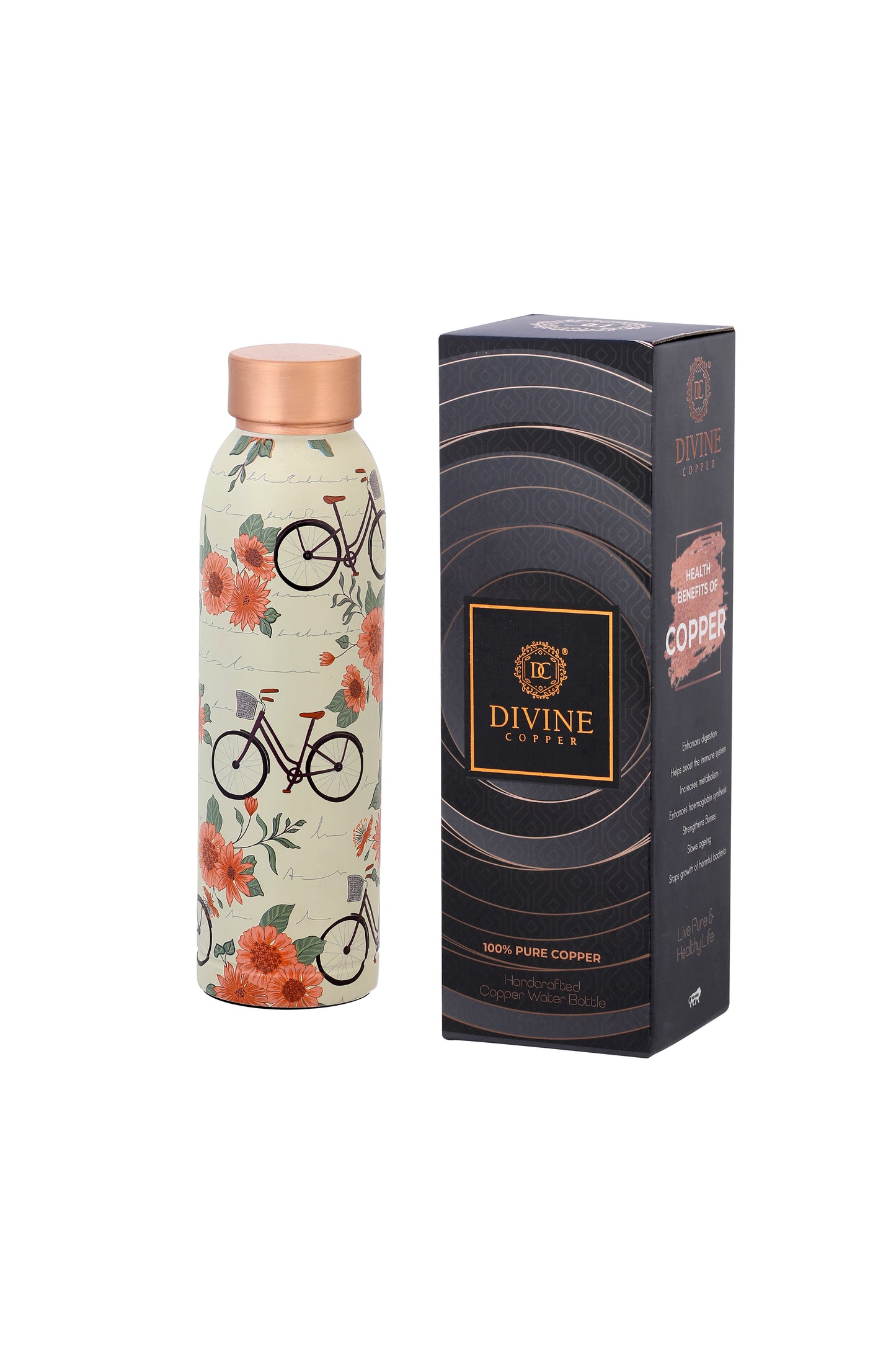 Oreo - Cycle Print Pure Copper Bottle