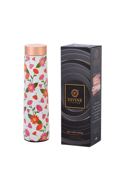 Eclair - Colourful Flower Pattern Pure Copper Bottle