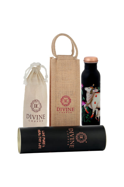 PIE - Cow 2 Print Pure Copper Bottle