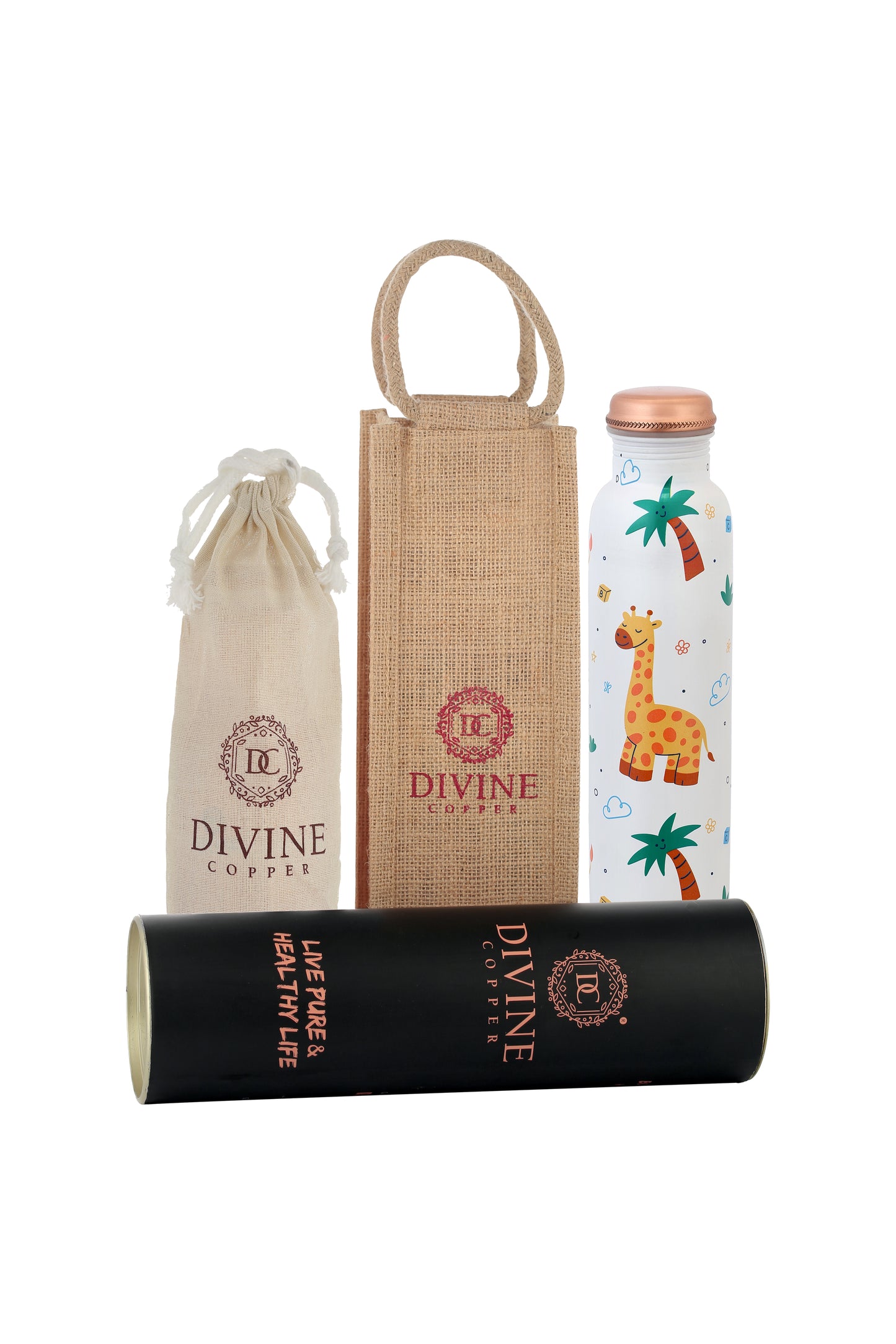 PIE - Jiraaf With Tree Print Pure Copper Bottle