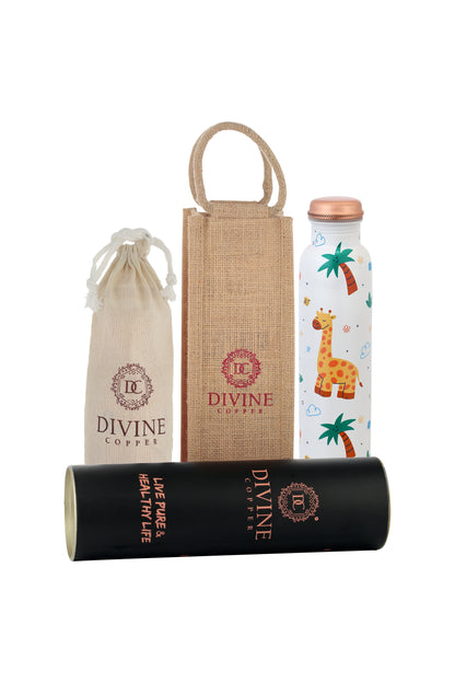 PIE - Jiraaf With Tree Print Pure Copper Bottle