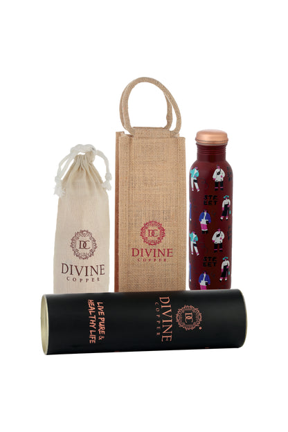 PIE - Genz Fashion Print Pure Copper Bottle