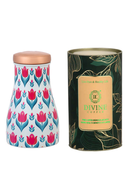 JAR - Pink Flower Print Pure Copper Jar