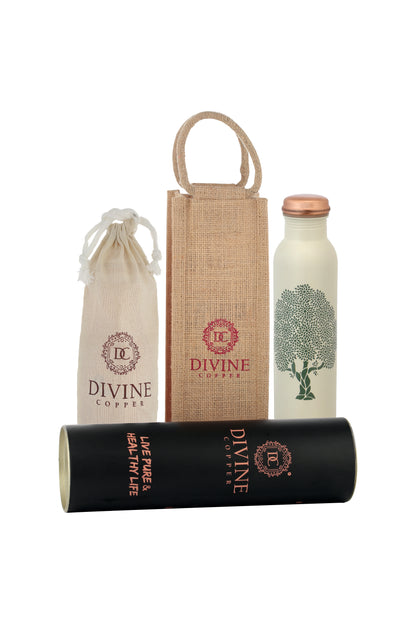 PIE - Sanjhi Tree Print Pure Copper Bottle