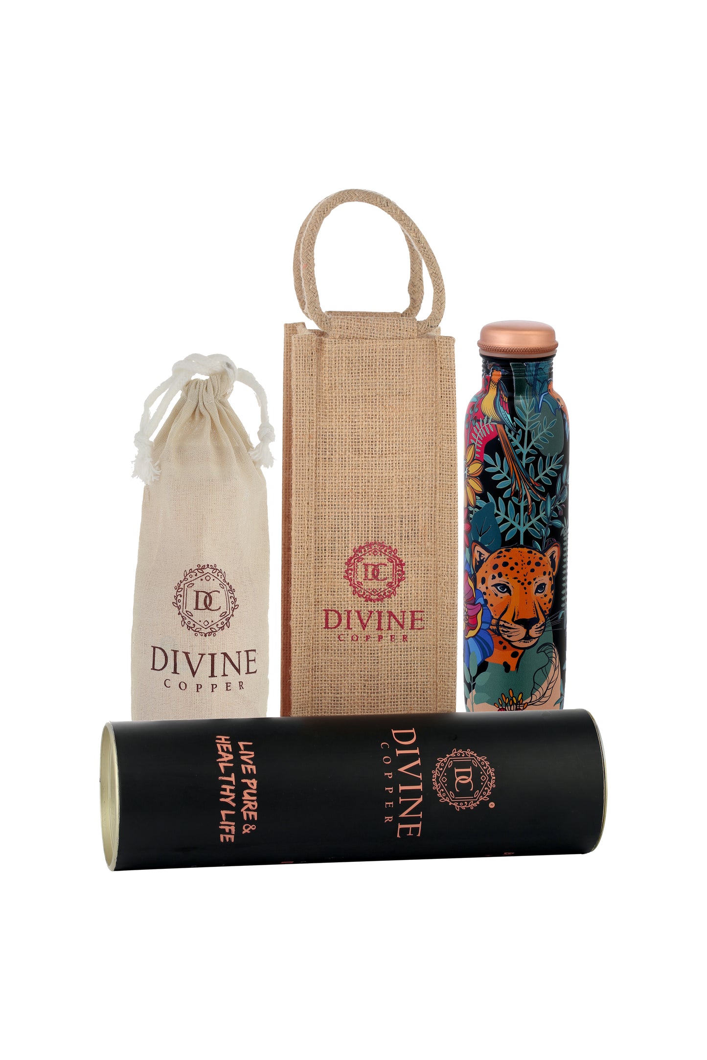 PIE - Wild Animals Print Pure Copper Bottle