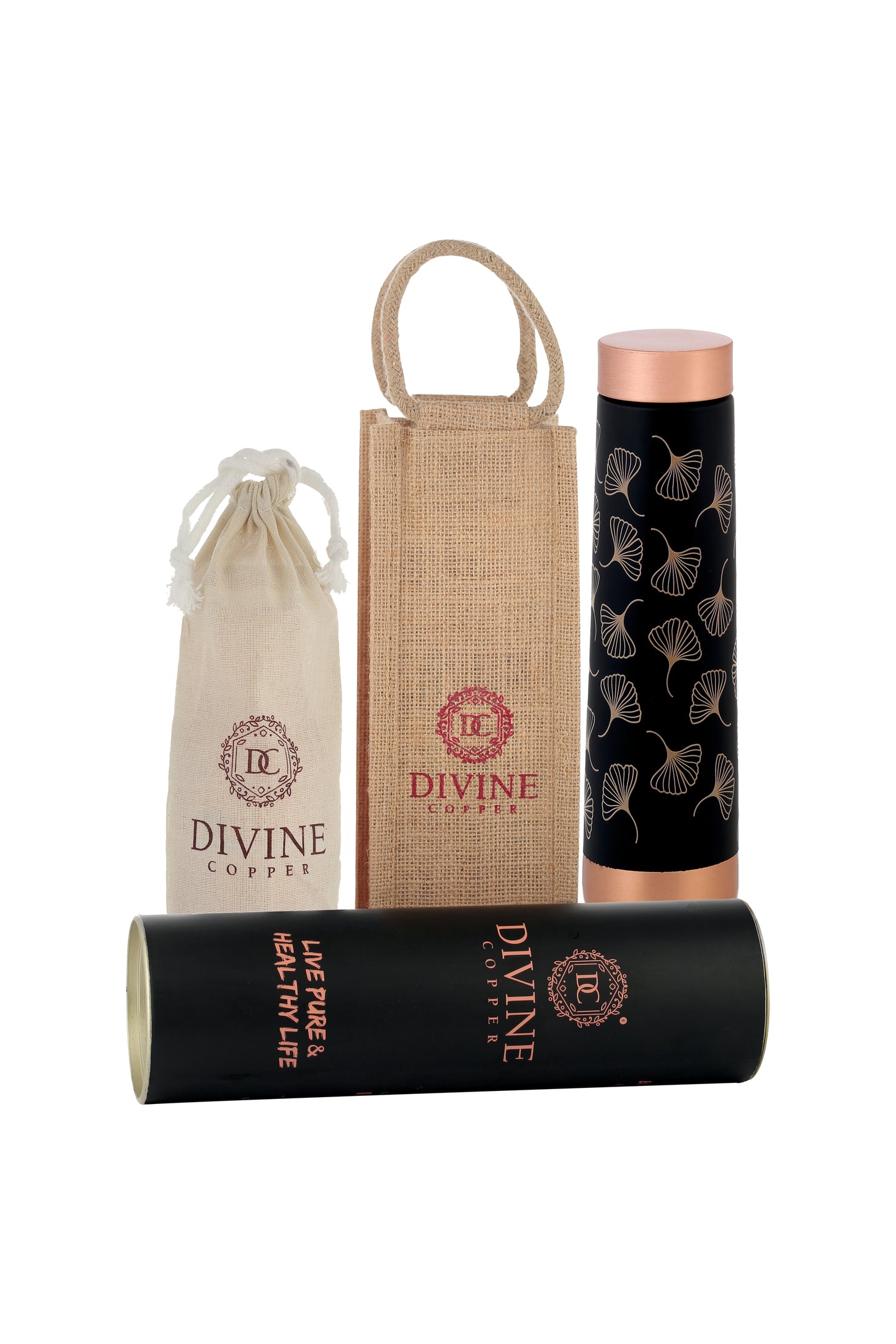 Eclair - Mashroom Print Pure Copper Bottle