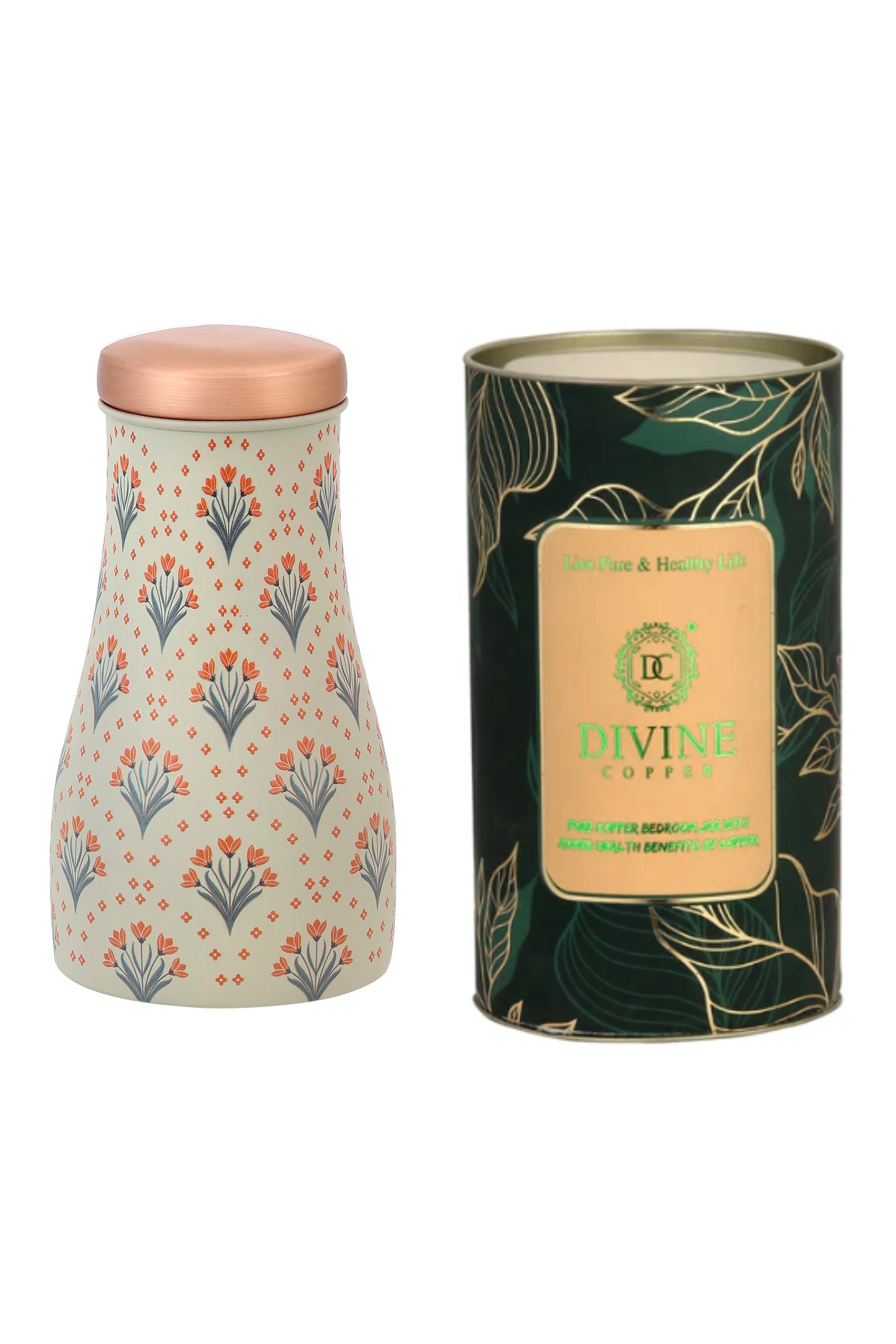 JAR - Tulip Flower Print Pure Copper Jar
