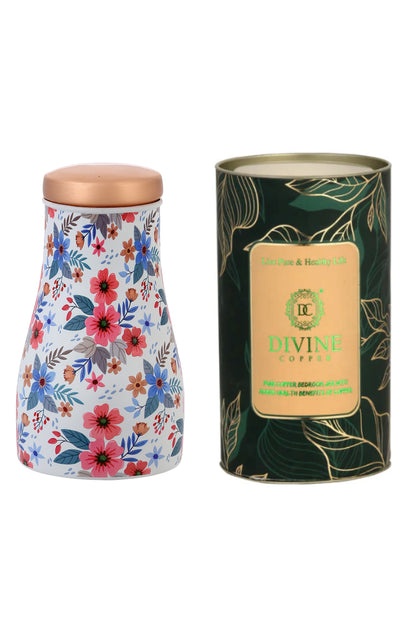 JAR - Fabic Texture Flower Print Pure Copper Jar