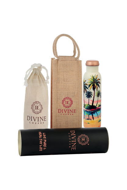 PIE - Desert With Palm Tree Pure Copper Bottle
