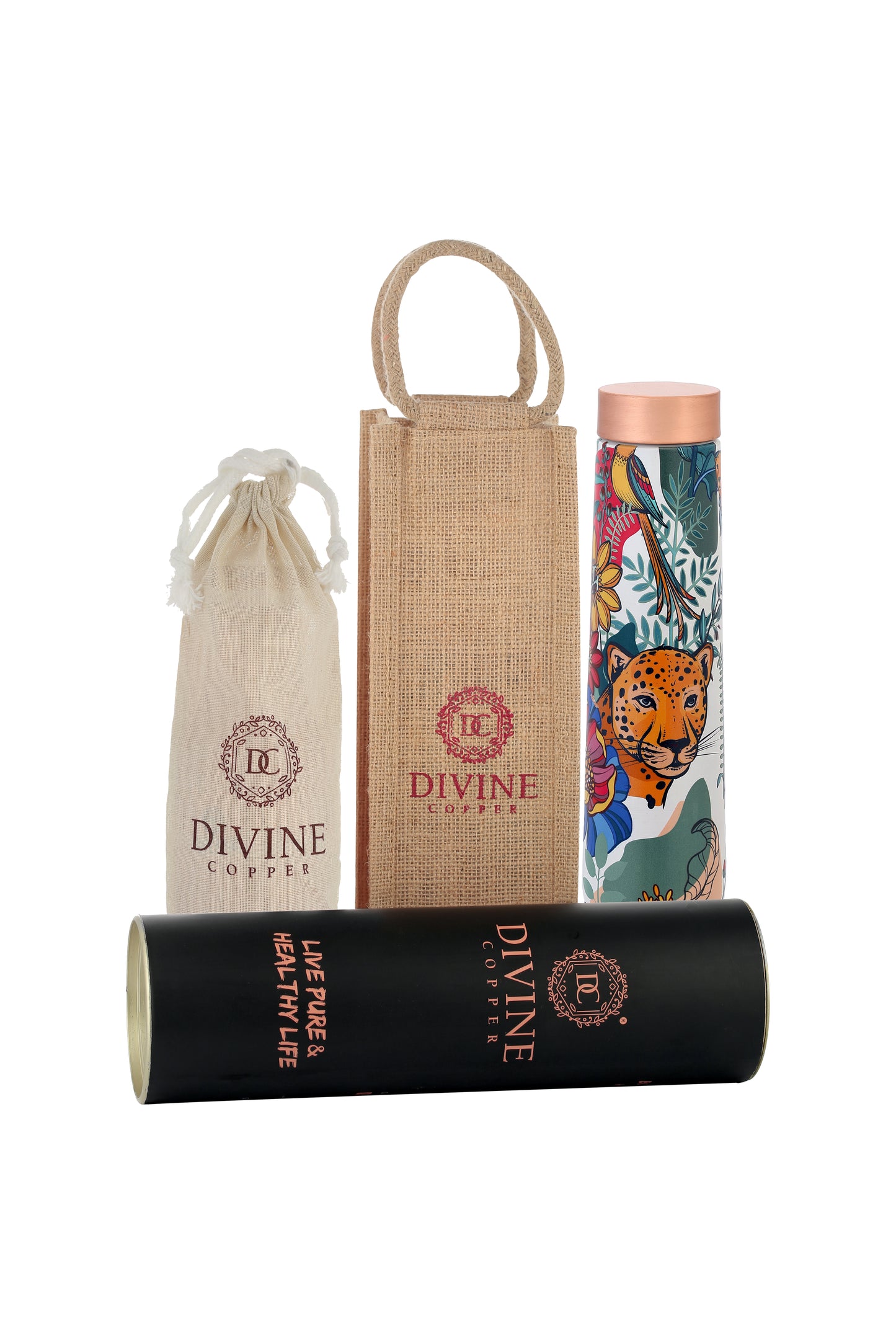 Eclair - Wild Animals Print Pure Copper Bottle