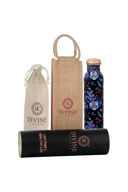 PIE - Sprinkal Flower Print Pure Copper Bottle