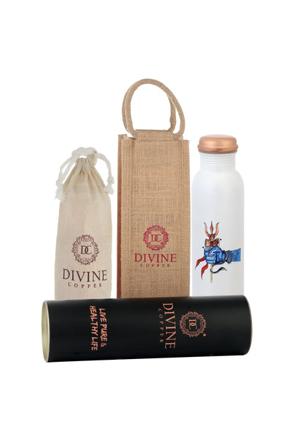 PIE - Trishul in Hand Print Pure Copper Bottle